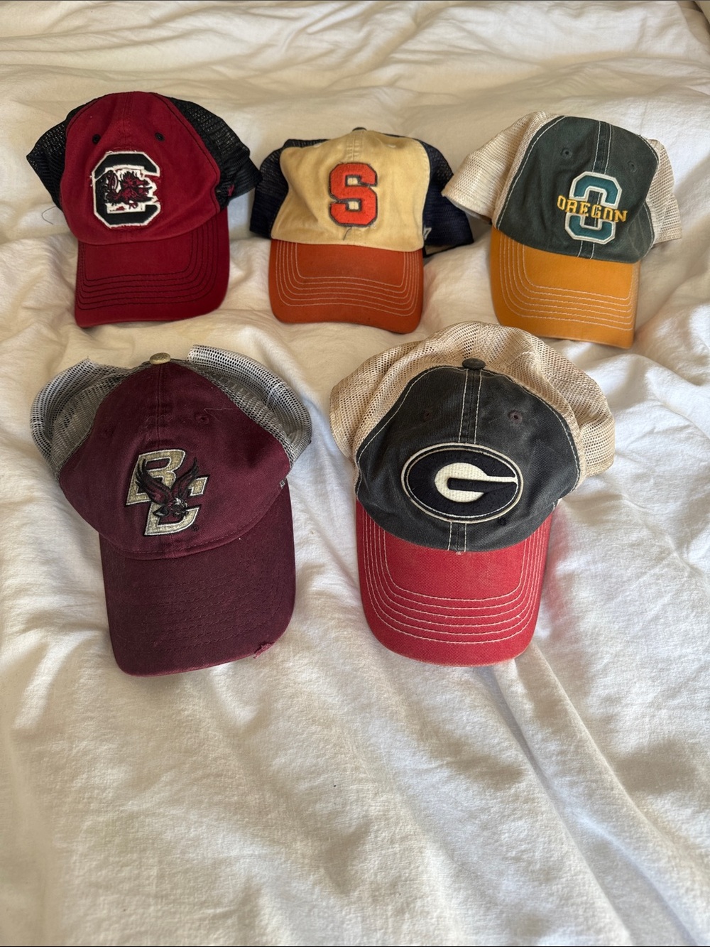 Vintage NCAA Trucker Hat Bundle | South Carolina, Syracuse, Oregon, BC & Georgia